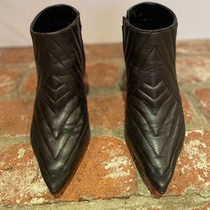 Donald Pliner Quilted Black Ankle Boots